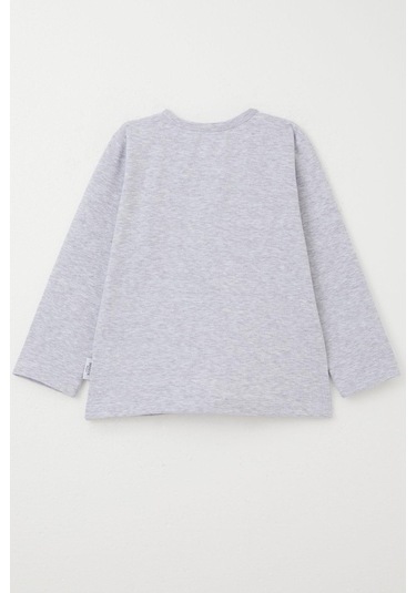 Breeze Erkek Bebek Uzun Kollu Tişört Basic 9 Ay-3 Yaş, Açık Gri Melanj Açık Gri Melanj