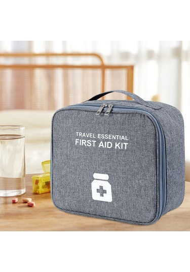 Suntek Taşınabilir İlaç Saklama Çantası Boş İlk Gri-ve-l