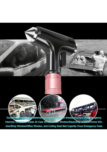 Fochsia Mavi Siyah Acil Durum Cam Kırıcı Araç Ev Güvenlik Çekici Yangın Kaçış Aleti Tren Gemi Yüksek Bina