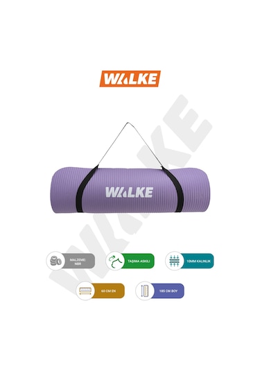 Walke Premium 10 mm Taşıma Askılı Pilates Minderi Yoga Matı