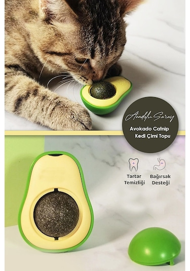 Sevimli Yapışkanlı Kedi Çimi Avokado Catnip | Kedi Çimi Nane Topu