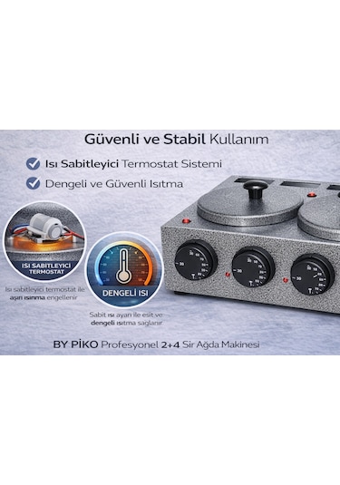 By Piko 4+2 Profesyonel Sir Ağda Makinesi Paslanmaz
