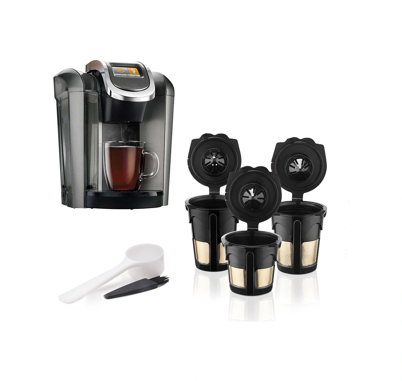 Youmex Keurig 2.0 Uyumlu Tekrarlı Kullanım Kahve Kapsülü 3 Adet S/m/l - Gıda Kalitesi Pp, Filtreli Lezzetli Kahve, Çevre Dost Siyah