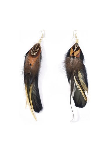 Çingene Etnik Boho Büyük Telafi Halat Uzun Tüy Damla Saçak Iplik Mavi Mavi