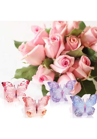 Willowhaven 12 Adet 3d Kelebek Parti Davetiyesi Elektriksiz Ev Dekoru Çiçek Temalı Kutu