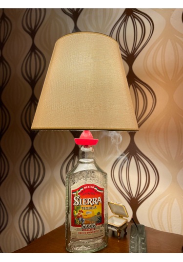 Sierra Tequlıa Şık Tasarımlı Şişe Abajur Krem