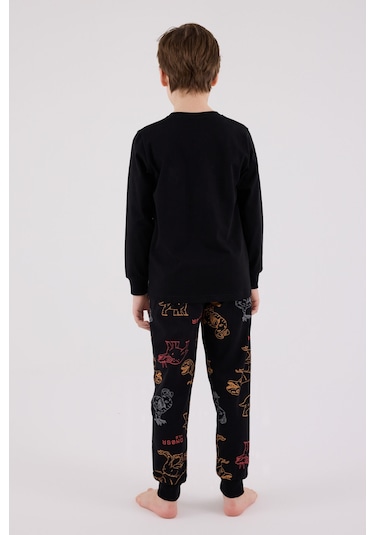 Rolypoly Erkek Çocuk Siyah Pijama Takımı Rp3671-c-v1