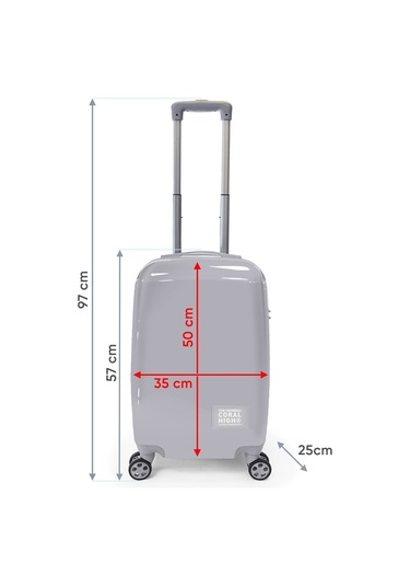 Coral High Kahverengi Leopar Desenli Pc Kabin Boy Valiz 50cm 16841 Kahverengi