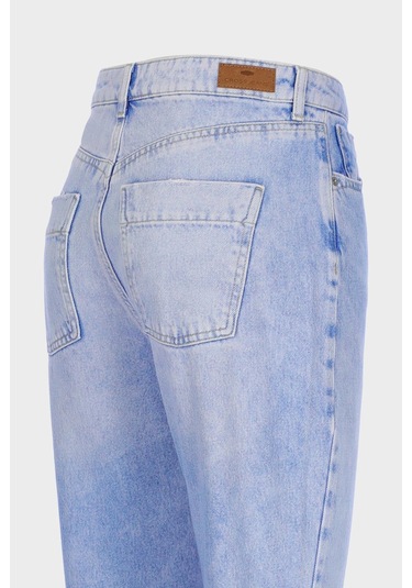 Ariana Açık Mavi Yüksek Bel Patı Fermuarlı Mom Jean C 4525-141 Açık Mavi