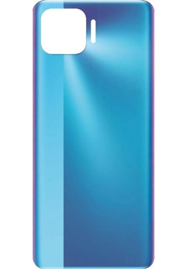 Oppo Reno 4 Lite Arka Pil Kapağı Logolu - Lens Hariç - Mavi