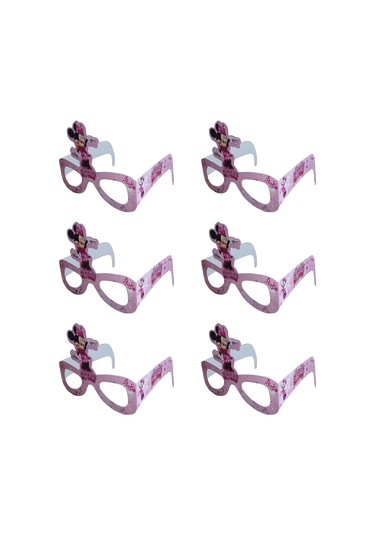 Minnie Mouse Temalı Kağıt Gözlük 6 Adet Parti Gözlüğü Tüm Yaşlar