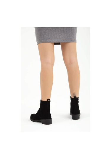 Tamer Tanca Kadın Hakiki Deri Siyah Casual Bot 33 Tnc1996 Bn Bot Sk22/23 Sıyah Yarma Siyah