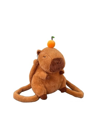 Fastbuy Küçükler İçin Yumuşak Kapybara Figürlü Çift Omuzlu Çanta, Askılı Kayışlı Canlı Desenli Gündelik Çantamız Çok Renkli Çok Renkli