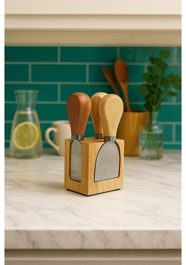 Bambu 4 Lü Peynir Bıçağı Seti Kompakt Ve Şık Tasarım Bambu