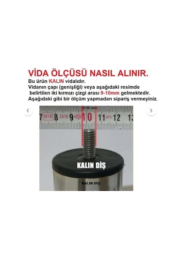 Baza Ayağı Krom 10 Cm M10 Gümüş