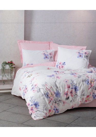 Cotton Box Ranforce Nevresim Takımı Çift Kişilik Jayda Pembe Çok Renkli