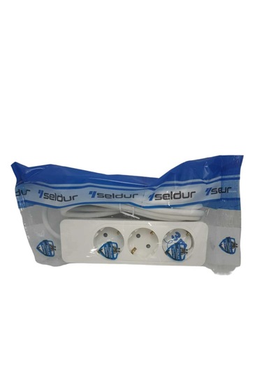 Asyagrup Seldur Üçlü Çocuk Korumalı Grup Priz 3 Metre Kablolu