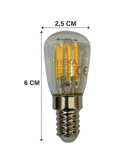 Heka 2w 22w 2700k Sarı Işık E14 Duylu Led Rustik Ampul