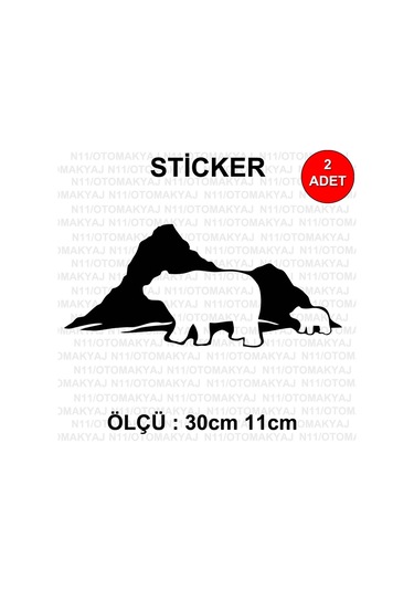 Kutup Ayı Dağ Tepe - Araba Kask Motosiklet Laptop Taplet Sticker