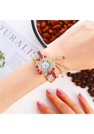 Yingfu Yeşil Kadın Taklidi Kuvars İzle Bilezik Saatler Kol Saati Çok Renkli