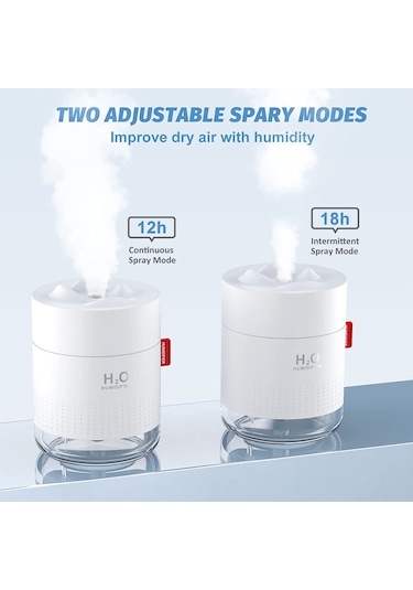 Honmex Usb İle Çalışan Ultrasonik Ev Ofis Araç Kullanıma Uygun 500ml Taşınabilir Hava Nemlendirici 30-50ml/saat Buhar Çıktısı