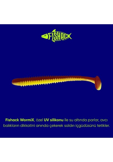 Silikon Kurt Yem - 4,2g 105mm - Turna/levrek Silikonu - 1 Adet - Kırmızı/sarı - Karides Kokulu