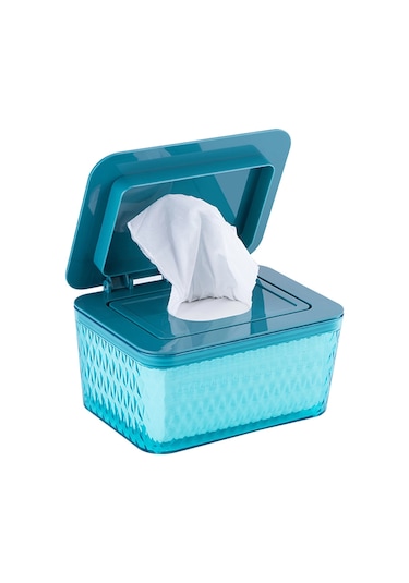 Mavi-ıslak Mendil Dispenseri Büyük Kapasiteli Mendil Dispenser Kutusu Mendil Kutus Geçirmez Mendil Kapaklı Kutu Peçetelik 46875140