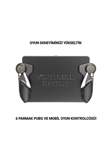 Polham 6 Parmak Tüm Tabletler İle Uyumlu Pubg Ve Mobil Oyun Kontrol Adaptörü, Kaymaz Çizmez Joystick