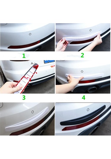 Periboia 2 Adet Beyaz Universal Karbon Araba Çarpışma Önleyici Es