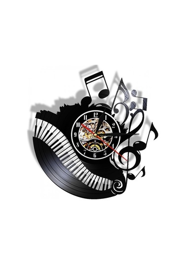 Primepickings 12 Inç Vinil Kayıt Duvar Saati Oturma Odası Moda Anahtar Not Iskandinav Saat Modern Minimalist A