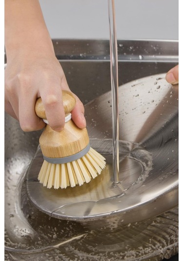 Bambu Bulaşık Temizlik Fırçası & Mutfak Banyo Temizlik Fırçası Siyah