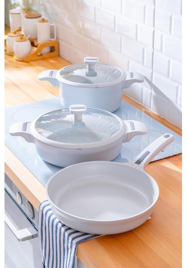 Acar Ultimate Pro 5 Parça Döküm Tencere Seti Bsc-06781 Beyaz