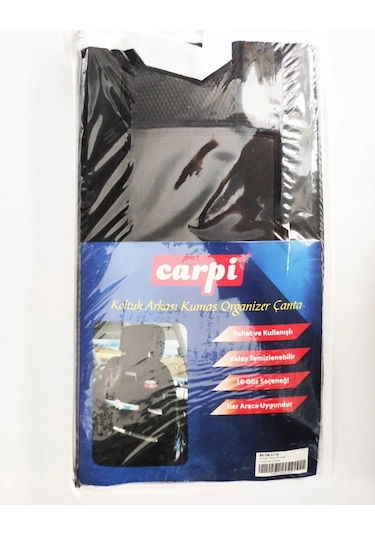 Carup Koltuk Arkası Organizer Çanta Kumaş Siyah