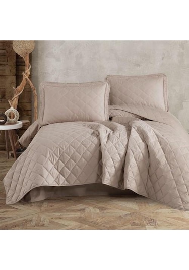 Clasy Çift Kişilik Yatak Örtüsü Tafana Bej