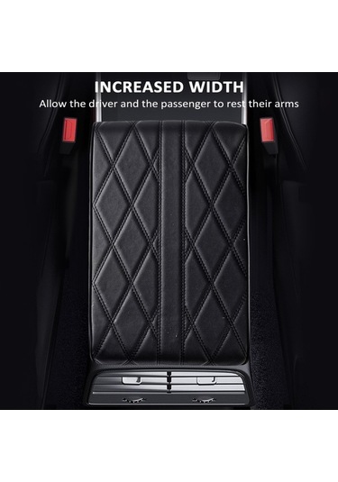 Novahub Araba Orta Konsol Kılıfı - Siyah Pu Deri, Hafızalı Köpük, 33x22x5,5 Cm, Suv Ve Kamyonet İçin