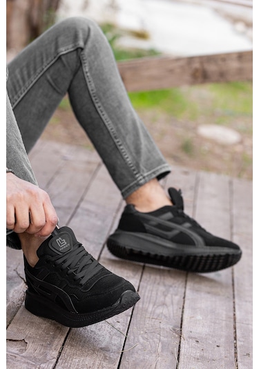 Garantili D120 Günlük Ortopedik Erkek Sneaker Spor Ayakkabı Siyah
