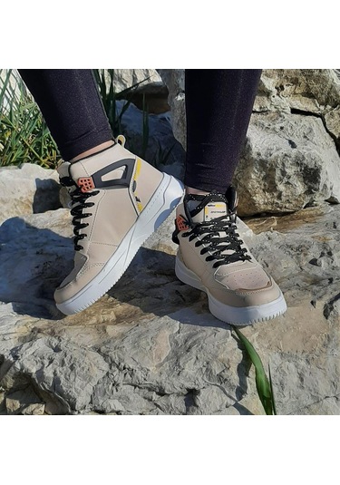 Dunlop 2243 Bej Renk Fuspetli Ortapedik Boğazlı Spor Ayakkabı AYKSAYAK-000504