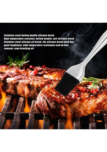 Jeehugo Güvenli Silikon Fırça, Paslanmaz Çelik Saplı, Isıya Dayanıklı, Mutfak Fırında Ve Barbeküde Soya Sosu, Yağlı Malzeme Uygulayıcı, Temizlenmesi Kolay, Taşınabilir Ve Konforlu Kullanim Çok Renkli