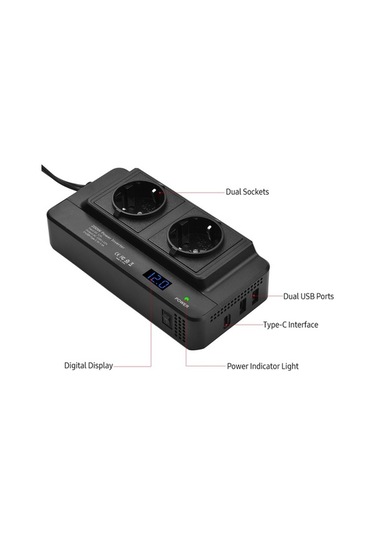 Ulzyvf 200w Araç İnvertörü 12v'den 220v'ye Avrupa Standart Soketli