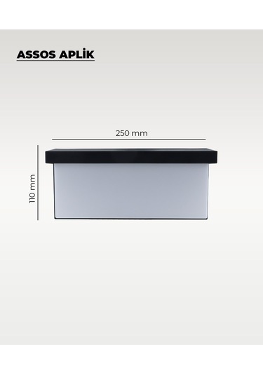 30w Assos Aplik 3200k Sarı Işık - Ip44 Siyah