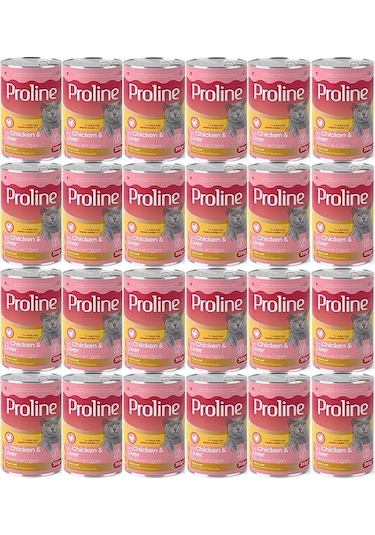 Pro Line Tavuklu ve Ciğerli Yetişkin Kedi Konservesi 24 x 395 G