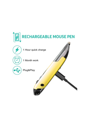 Maiyame 2.4ghz Kablosuz Şarj Edilebilir Optik Kalem - Solak Ve Sağlak Kullanıma Uygun, 1600 Dpı, 10m Menzil, 4 Tuşlu Optik