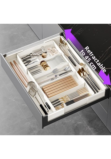 Youtek Mutfak Çekmecesi İçin Bölümlü Organizer, Ayrı Bölmeli Plastik Depolama Kutusu, Temiz Ve Düzenli Malzeme Saklama, Ev Kullanıma Uygun Diğer