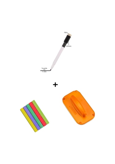 Yıldırım's Home Çift Taraflı Ayaklı Ahşap Çocuk Yazı Tahtası + Kalem + Silgi + Tebeşir