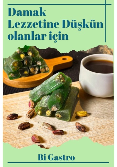 Elmalı Fıstıklı Çifte Kavrulmuş Fitil Lokum - Türk Lokumu - 400 Gr