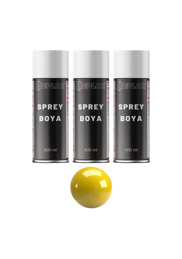 3 Adet Ral 1003 Sinyal Sarı Taksi Sarısı Sprey Boya 400 Ml.