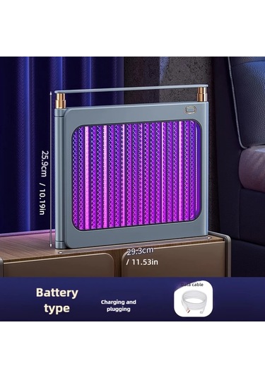 Xuweiwei Usb Şarj Edilebilir Sivrisinek Öldürücü Lamba Koyu Siyah 1200mah Taşınabilir Stand Asma Tasarımı İç Mekan Seyahat Kamp İçin