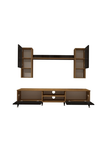 Decoraktiv Eko 5da Mdf Dvd Silver Tv Ünitesi Tv Sehpası Pera - Siyah