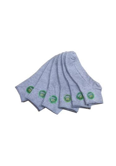 Erkek 6'Lı Bambu Kısa Konç Çorap Gri