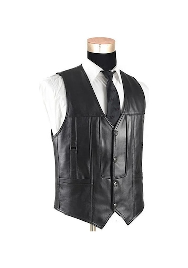 Klasik Entel Kuzu Derisi Yelek